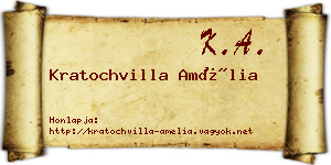 Kratochvilla Amélia névjegykártya